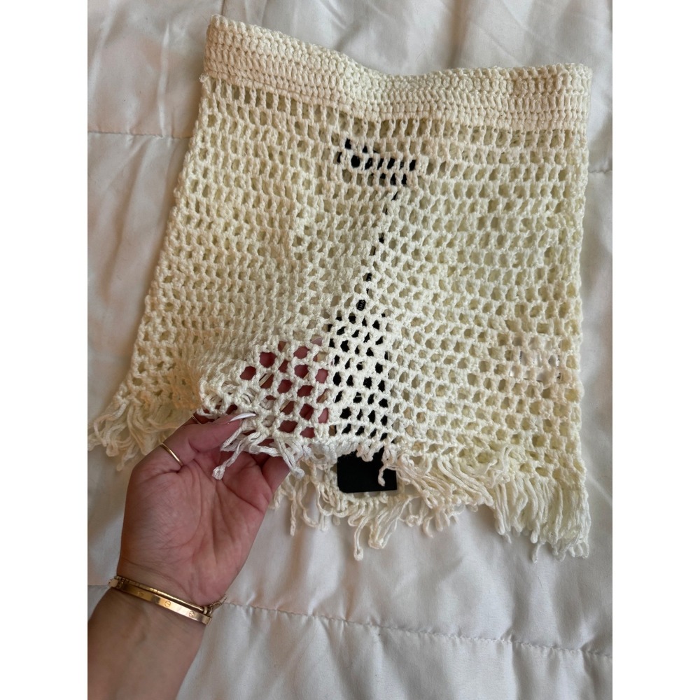NWT White Fox Boutique Crochet Fringe skirt Size small